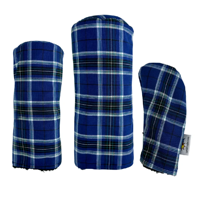 Sunfish: Tartan Headcover - Royal Blue + Black + White