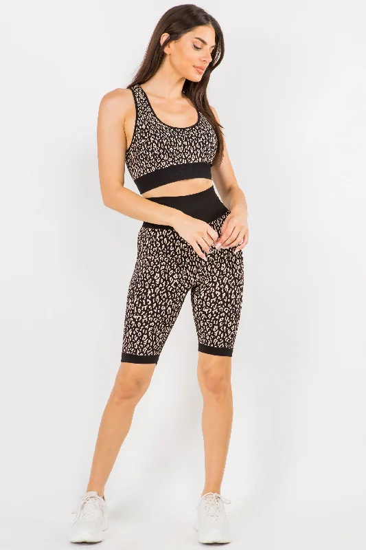 Cheetah Seamless Biker Short Set