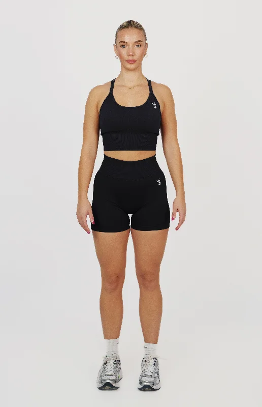 Form Seamless Scrunch Shorts & Sports Bra Set - Black