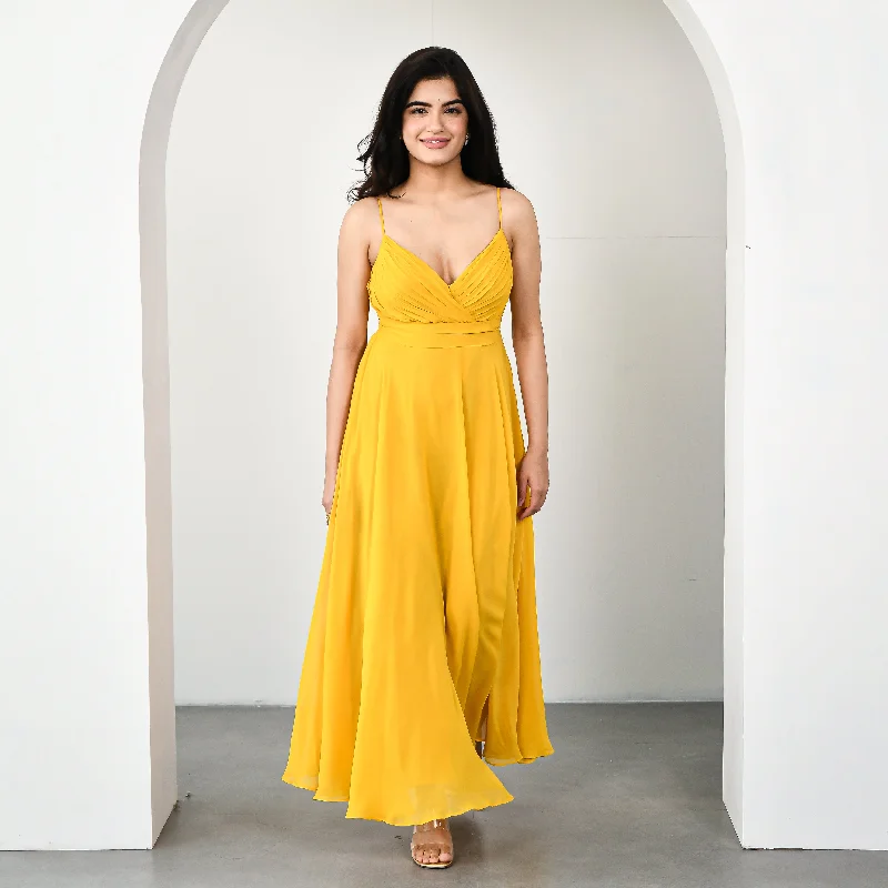 Olivia Yellow Georgette Dress