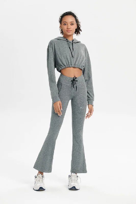 Cropped Hoodie & Flare Legging Set