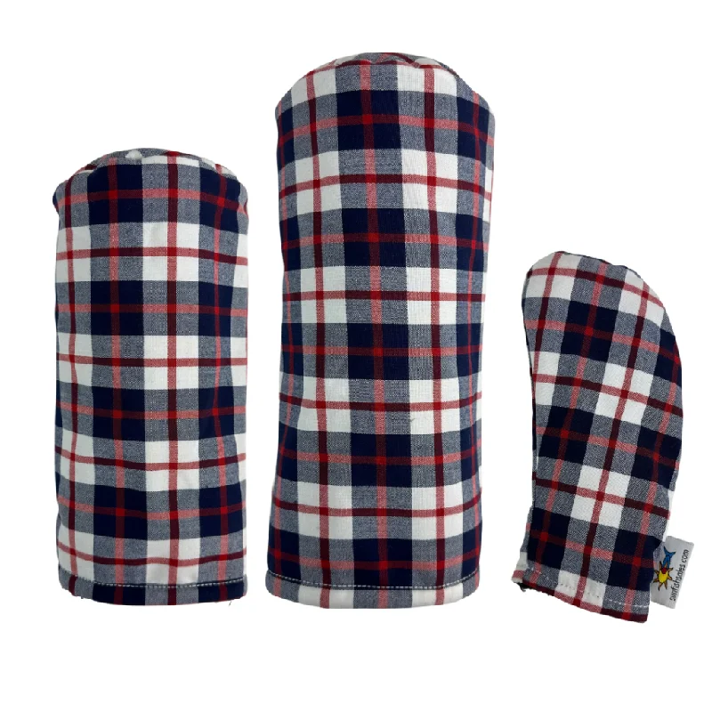 Sunfish: Tartan Headcover - White + Navy + Red