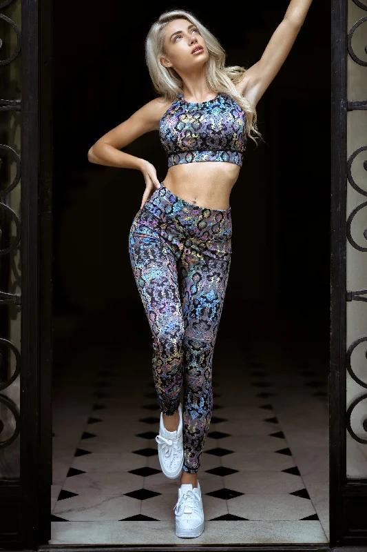 Iridescent Snake Print Workout Set