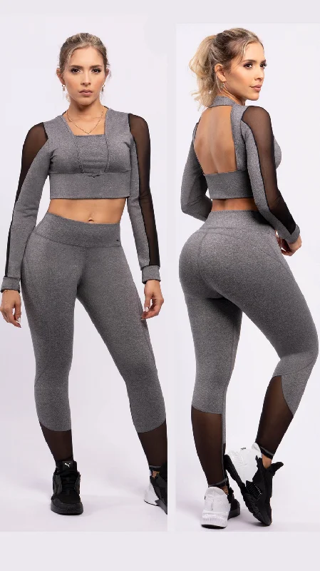 Women Workout Outfit Set (Crop top & Leggings) from Supplex