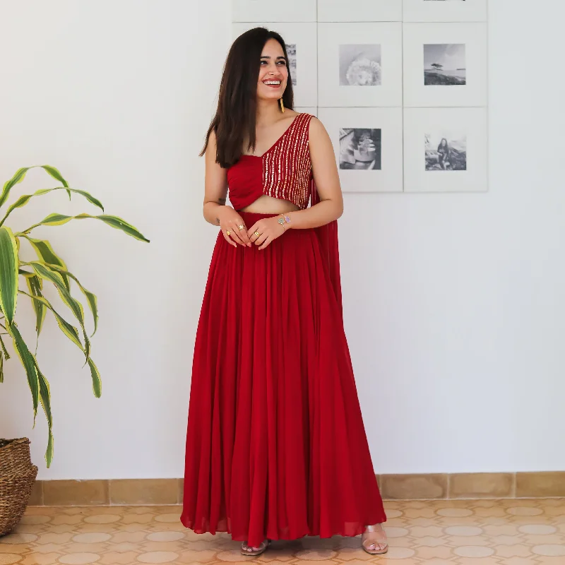 Barberry Georgette Long Dress