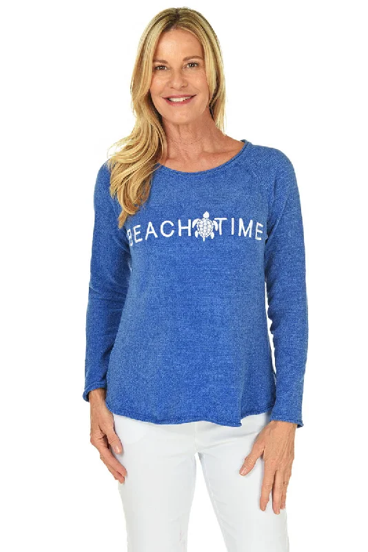 Beach Time Embroidered Chenille Sweater