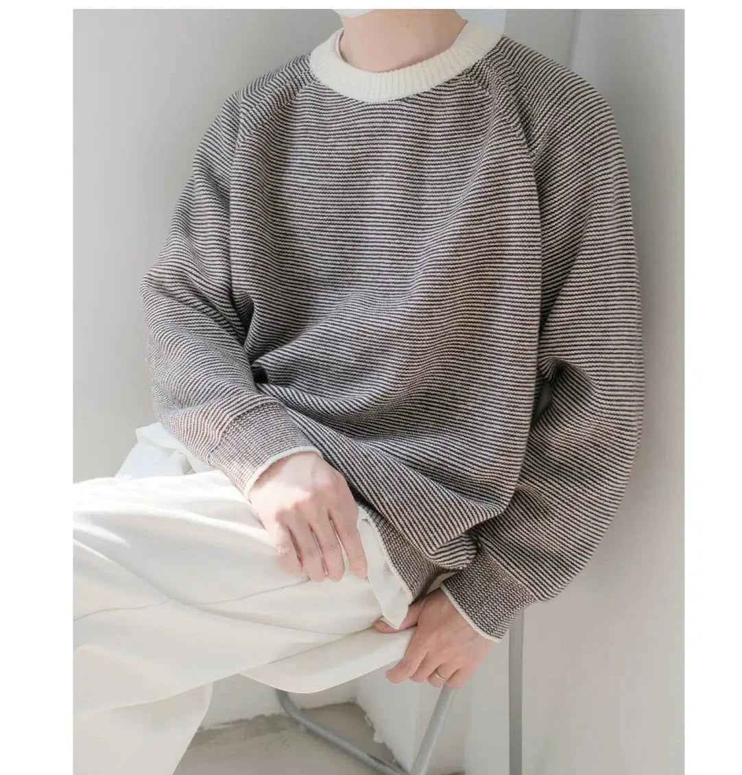 Crew Neck Striped Pullover