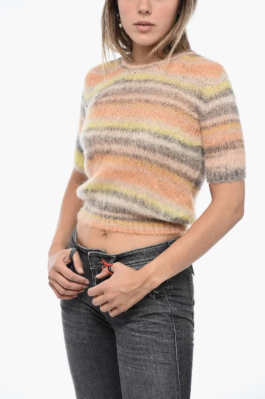 Diesel Stripped M-ICAELA Sweater with Brushed Effect