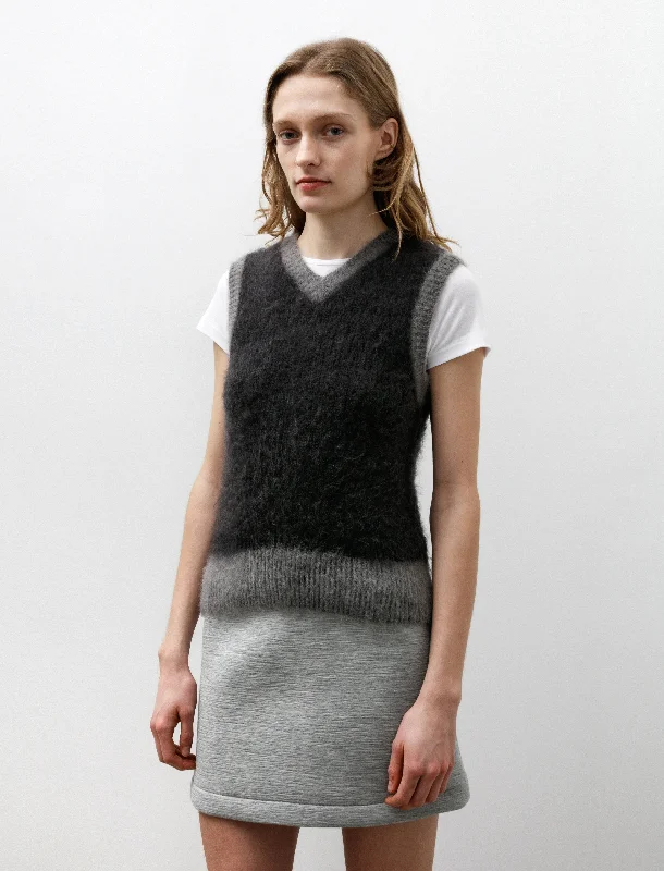 Mohair Knit Vest Grey