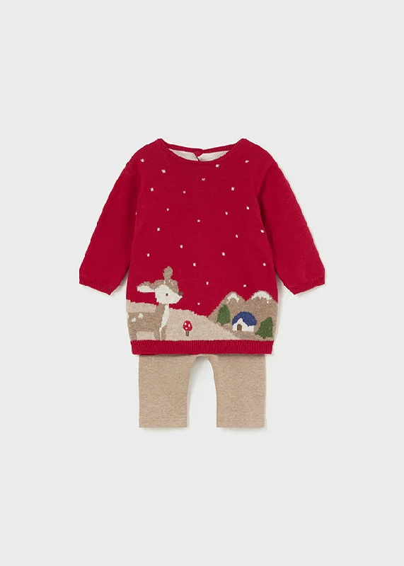 2 Piece Girls Fawn Sweater & Leggings