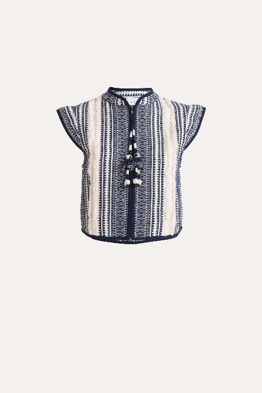 Kara Stripe Cotton Twill Vest