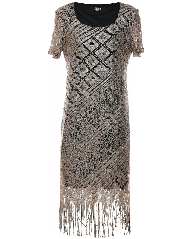 Light Brown Evening Dress - M