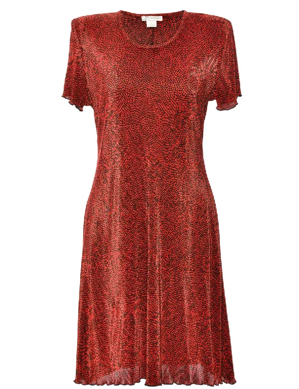 Midi Length Maroon Dress - L