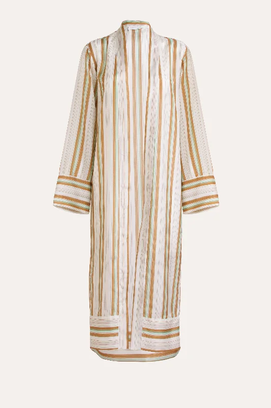 Mira Stripe Silk Long Jacket