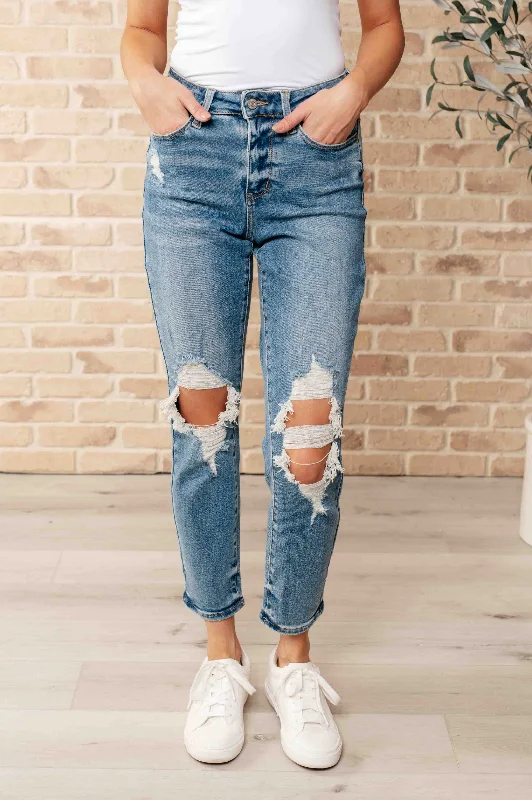 Judy Blue High Waist Distressed Boyfriend Jeans