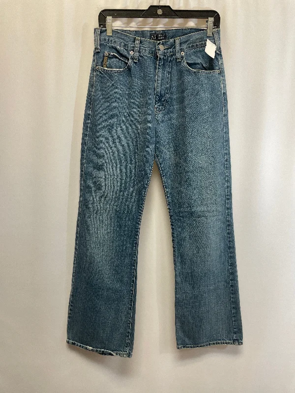 Jeans Straight By Armani In Blue Denim, Size: 15