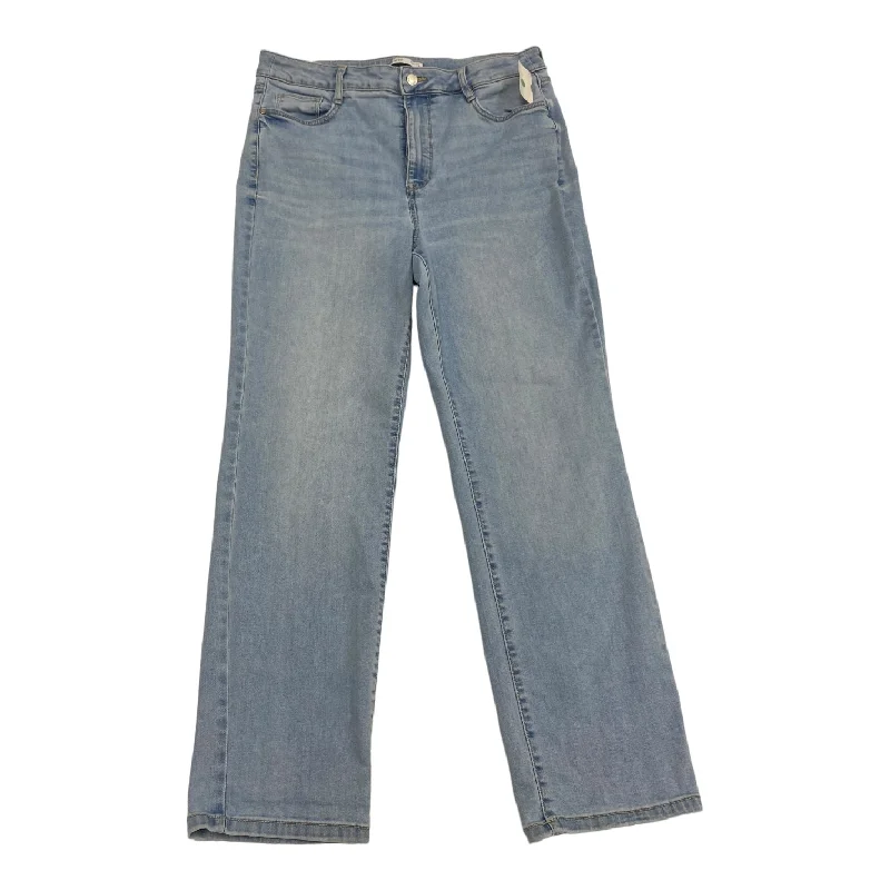 Jeans Straight By Nine West In Blue Denim, Size: 16