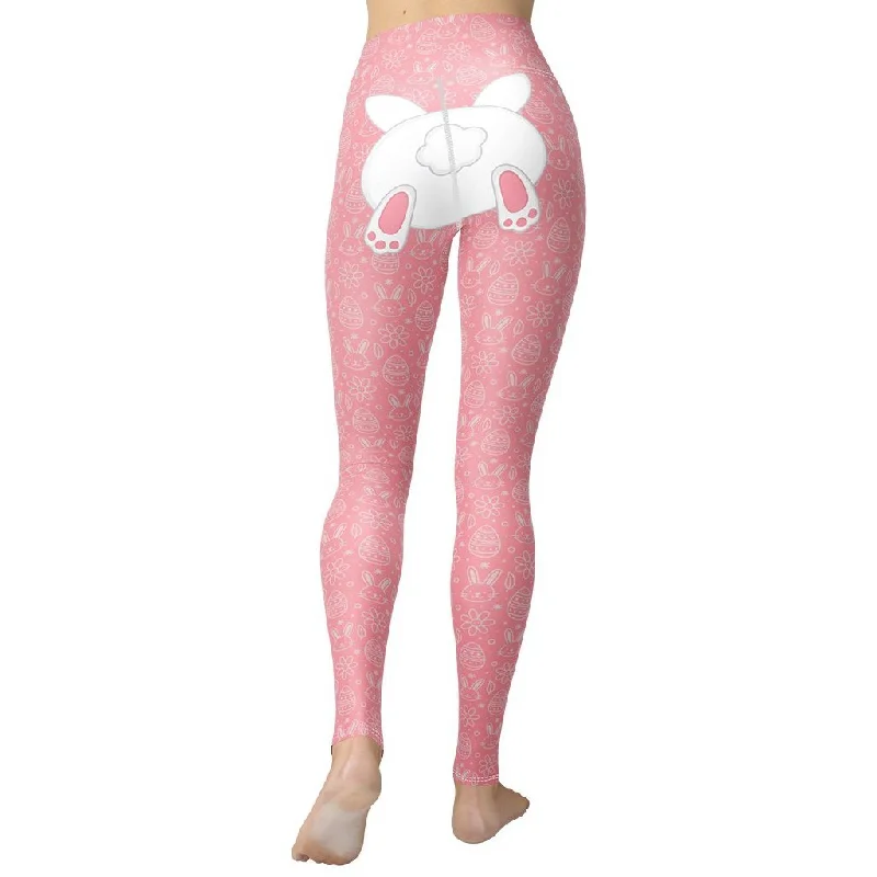 Bunny But* Easter Yoga Leggings (Pink)