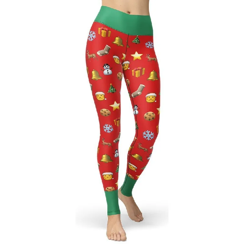 Christmas Emoji Yoga Leggings