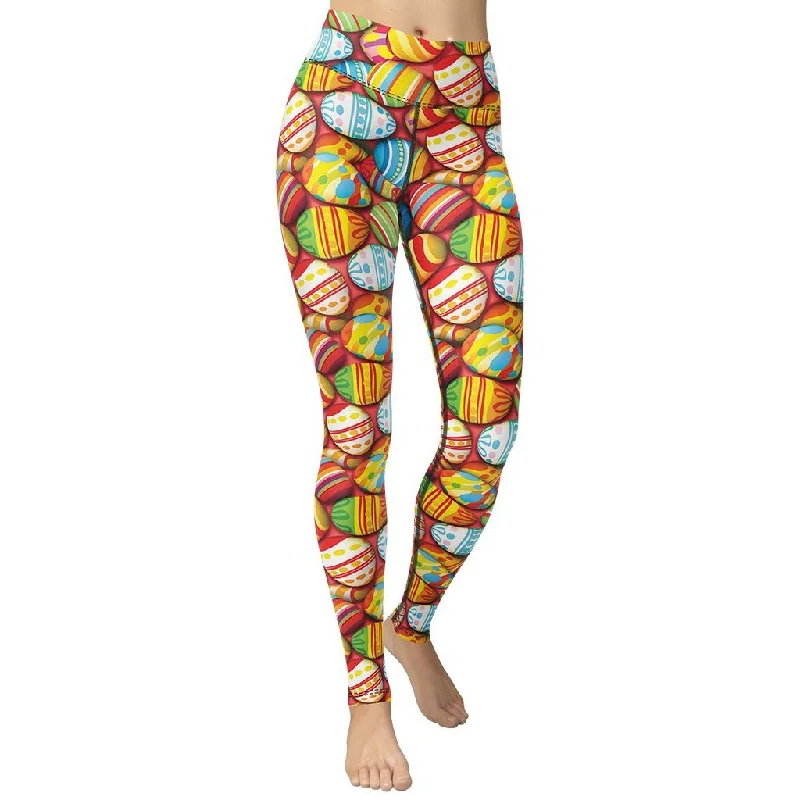 Colorful Easter Eggs Yoga Leggings