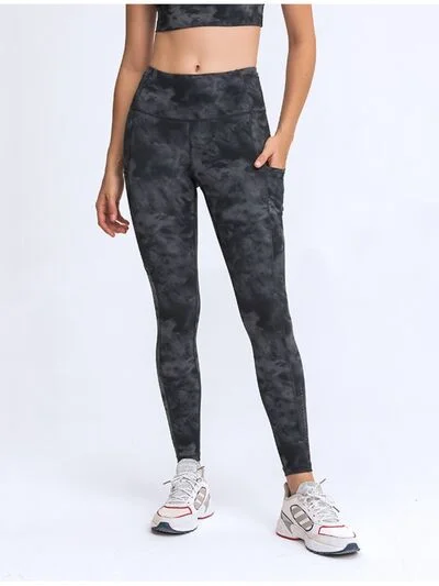 Wide Waistband Women Leggings with Pockets