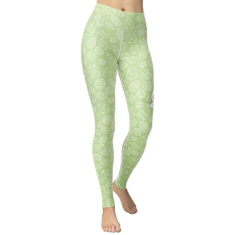 Peeking Easter Bunny Yoga Leggings