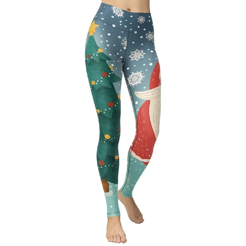 Santa Christmas Tree Yoga Leggings