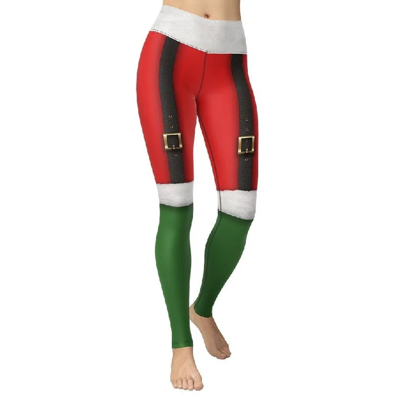 Santa Suspenders Yoga Leggings