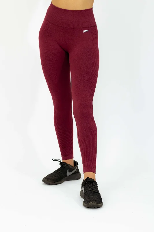 Streak Leggings - Wine Red