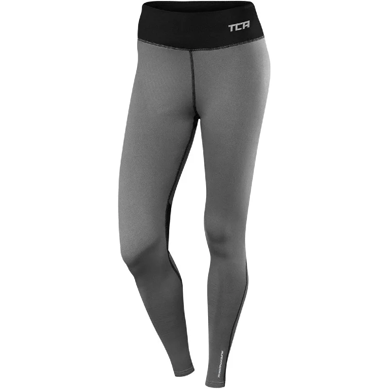 TCA SuperThermal Performance Womens Long Running Tights - Grey