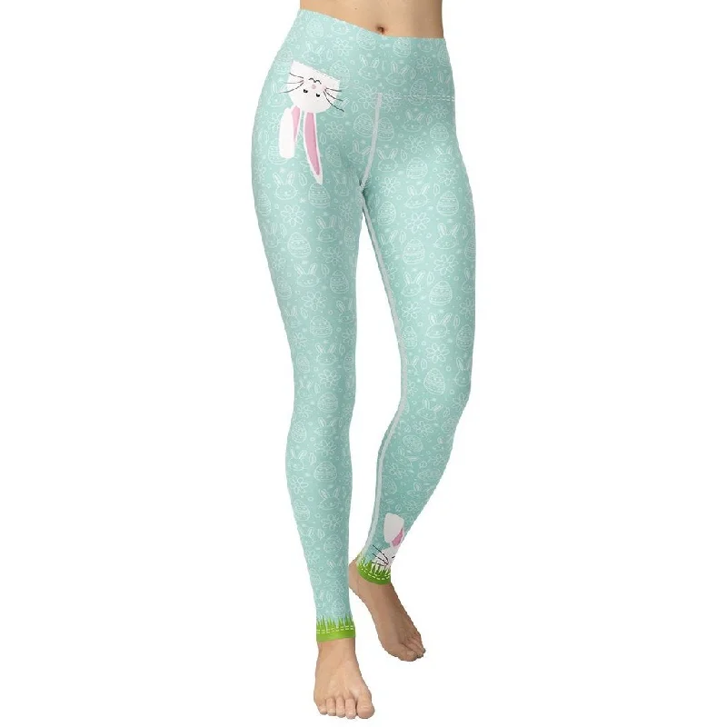 Two Bunnies Easter Yoga Leggings