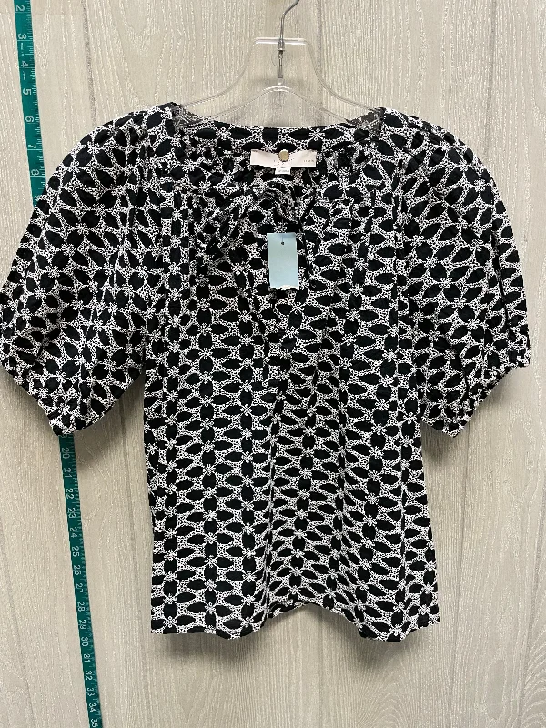 Black & White Top Short Sleeve Loft, Size S