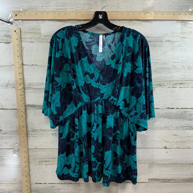 Blue & Green Top Short Sleeve DEAR SCARLETT, Size S