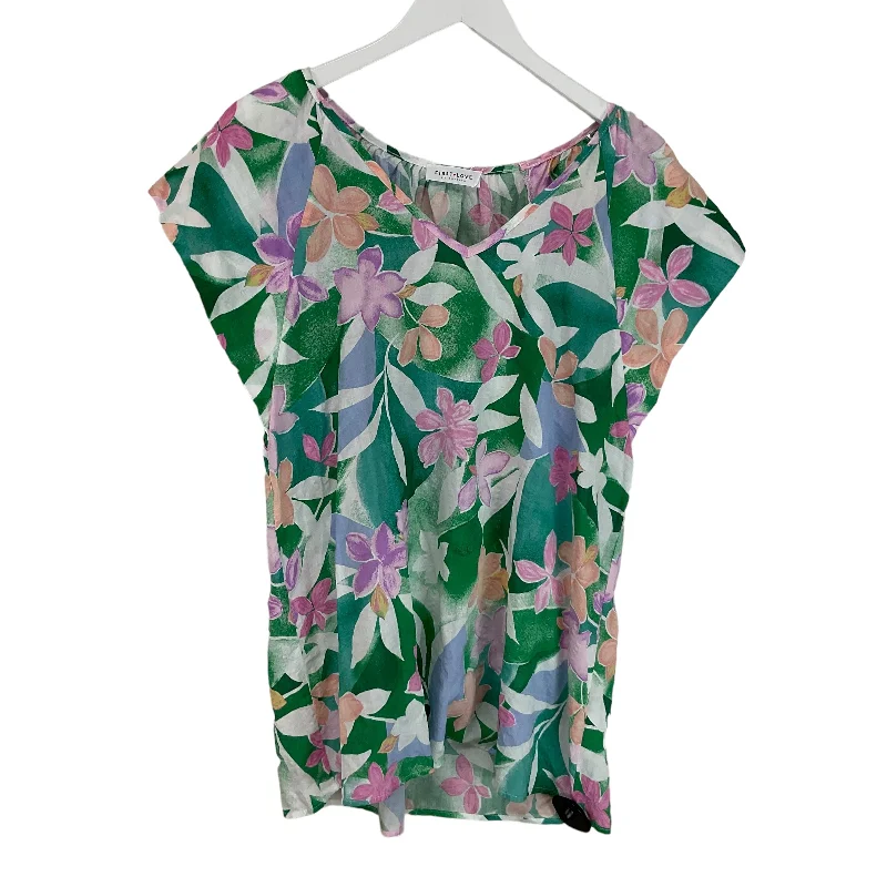 Floral Print Top Short Sleeve First Love, Size L