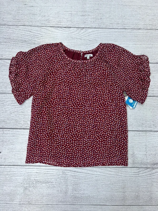 Maroon Top Short Sleeve Madewell, Size Xs