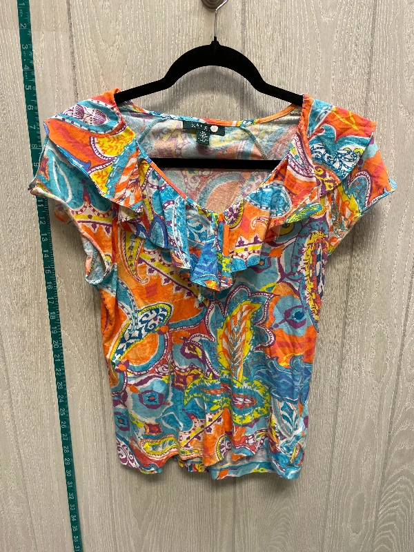 Multi-colored Top Short Sleeve Lauren By Ralph Lauren, Size M