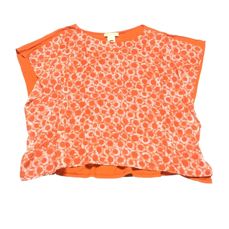 Orange Top Short Sleeve Michael By Michael Kors, Size S