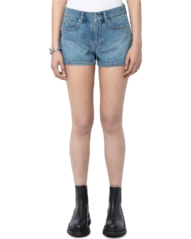 Zadig & Voltaire Sina Denim Eco Strass Bermuda Short