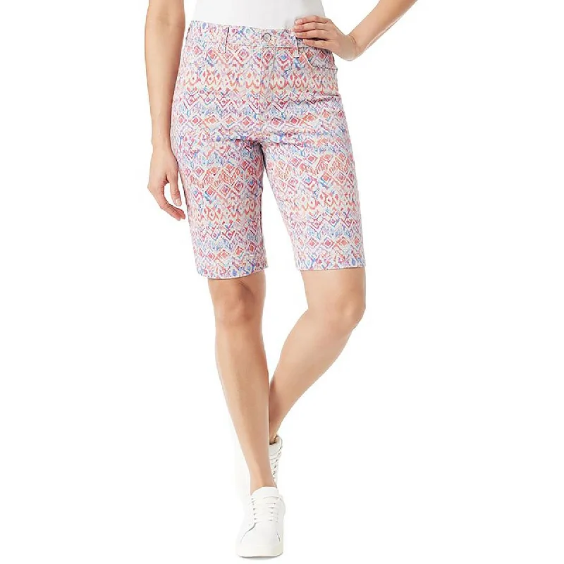 Womens Printed Midi Bermuda Shorts