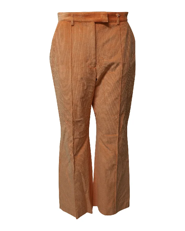 Acne Studios Flared Hem Pants in Orange Corduroy