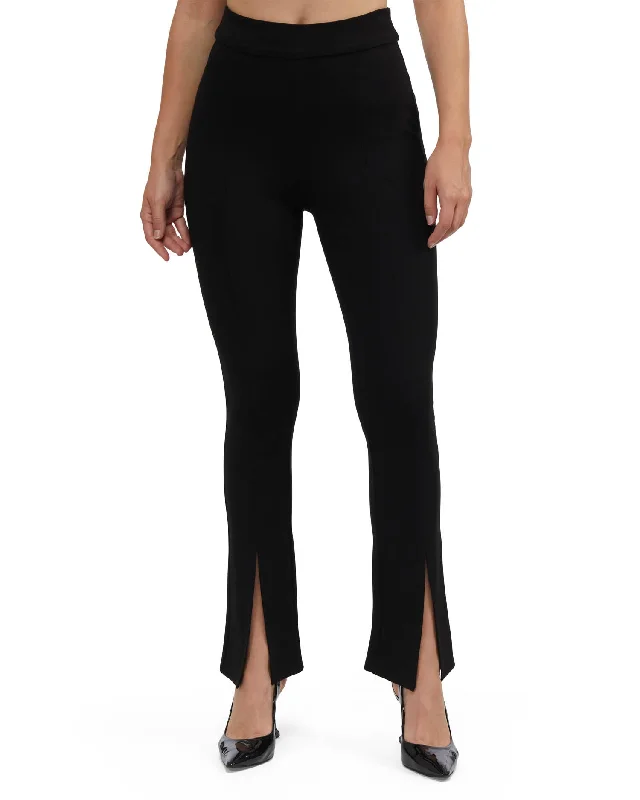 Bebe Women's Front Slit Flared Pdr Pant