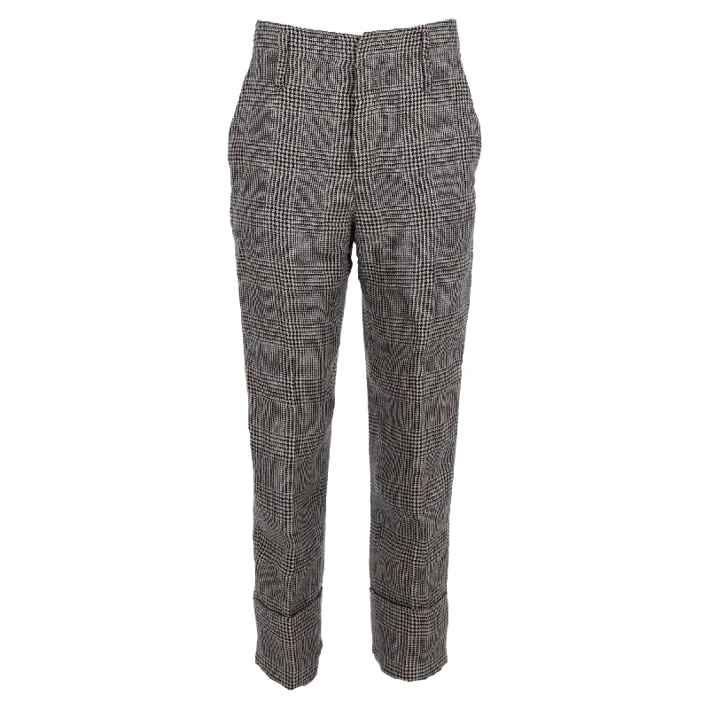 Brunello Cucinelli Houndstooth Pants in Multicolor Linen