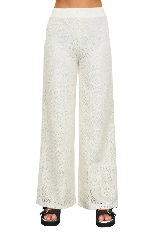 Crochet Flare Pant In Ivory