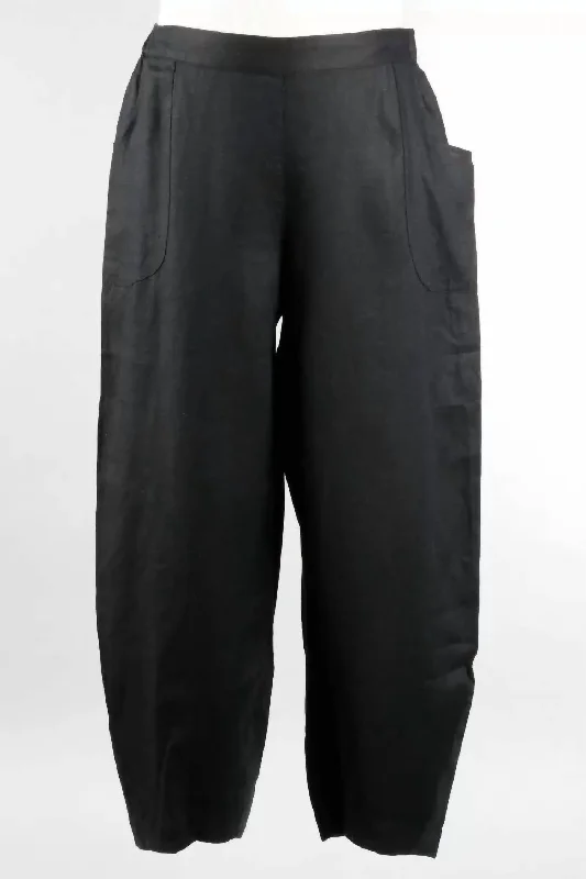 Linen Lantern Pant In Black