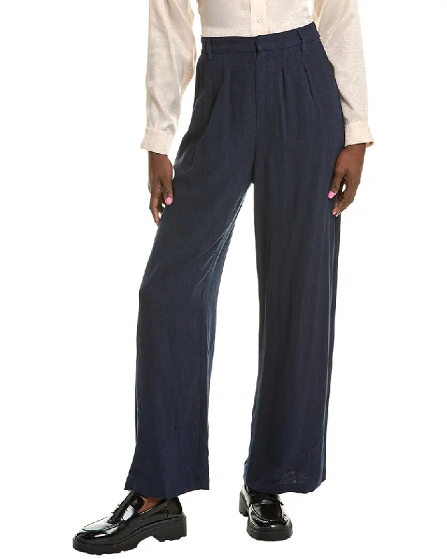 Sadie & Sage Sandy Cove Pleated Linen-Blend Pant